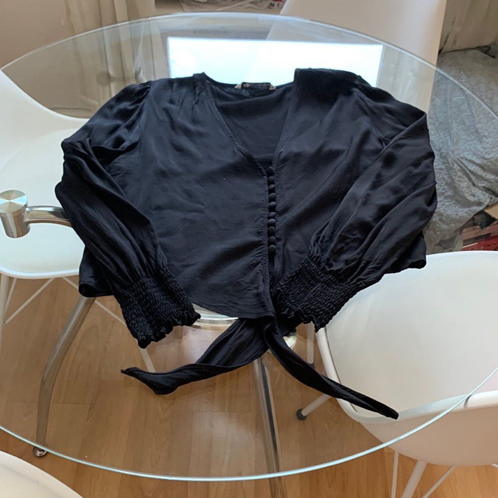 Black Zara crop blouse